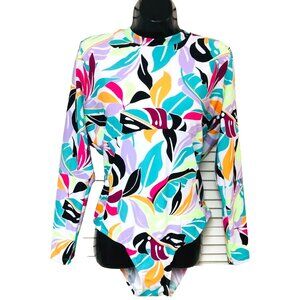 NWT Endless Waves Rash‎ Guard Women XL 15-17 Swimsuit Abstract One Piece